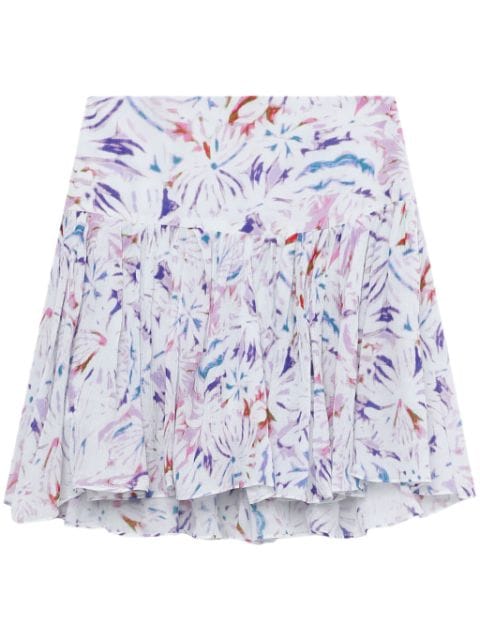 IRO floral-print draped mini skirt