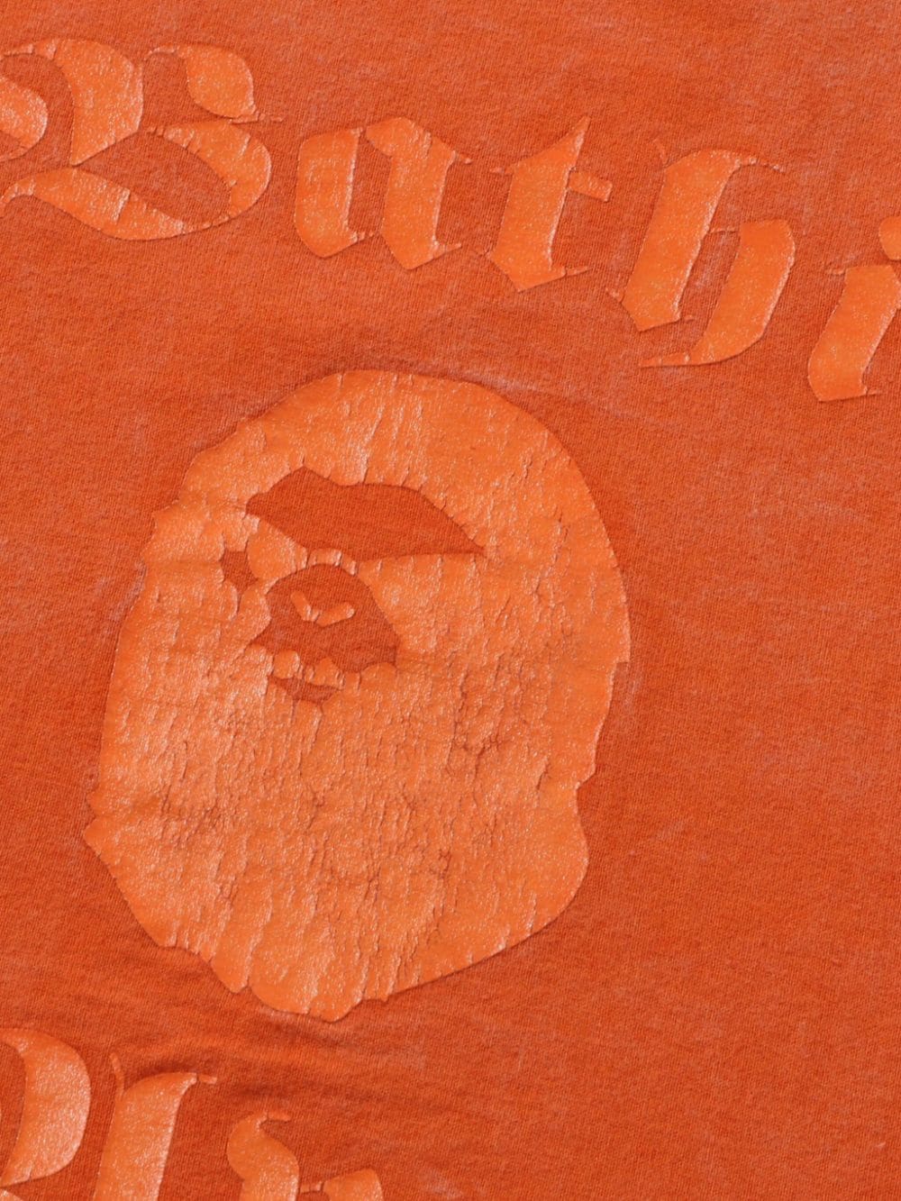 A BATHING APE T-shirt met logoprint Oranje