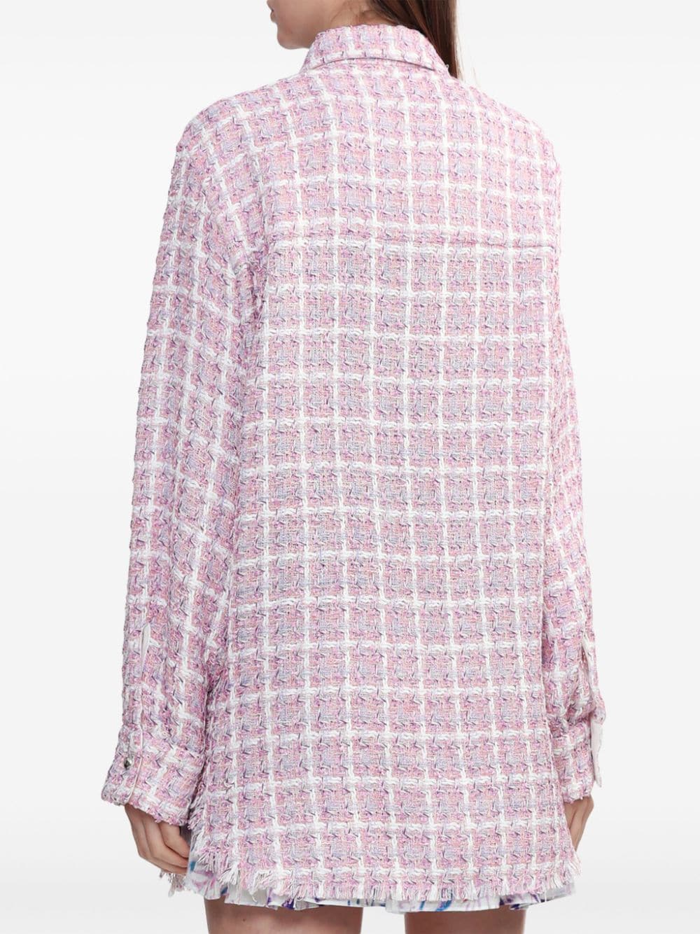 Shop Iro Plaid-check Tweed Shirt In Pink