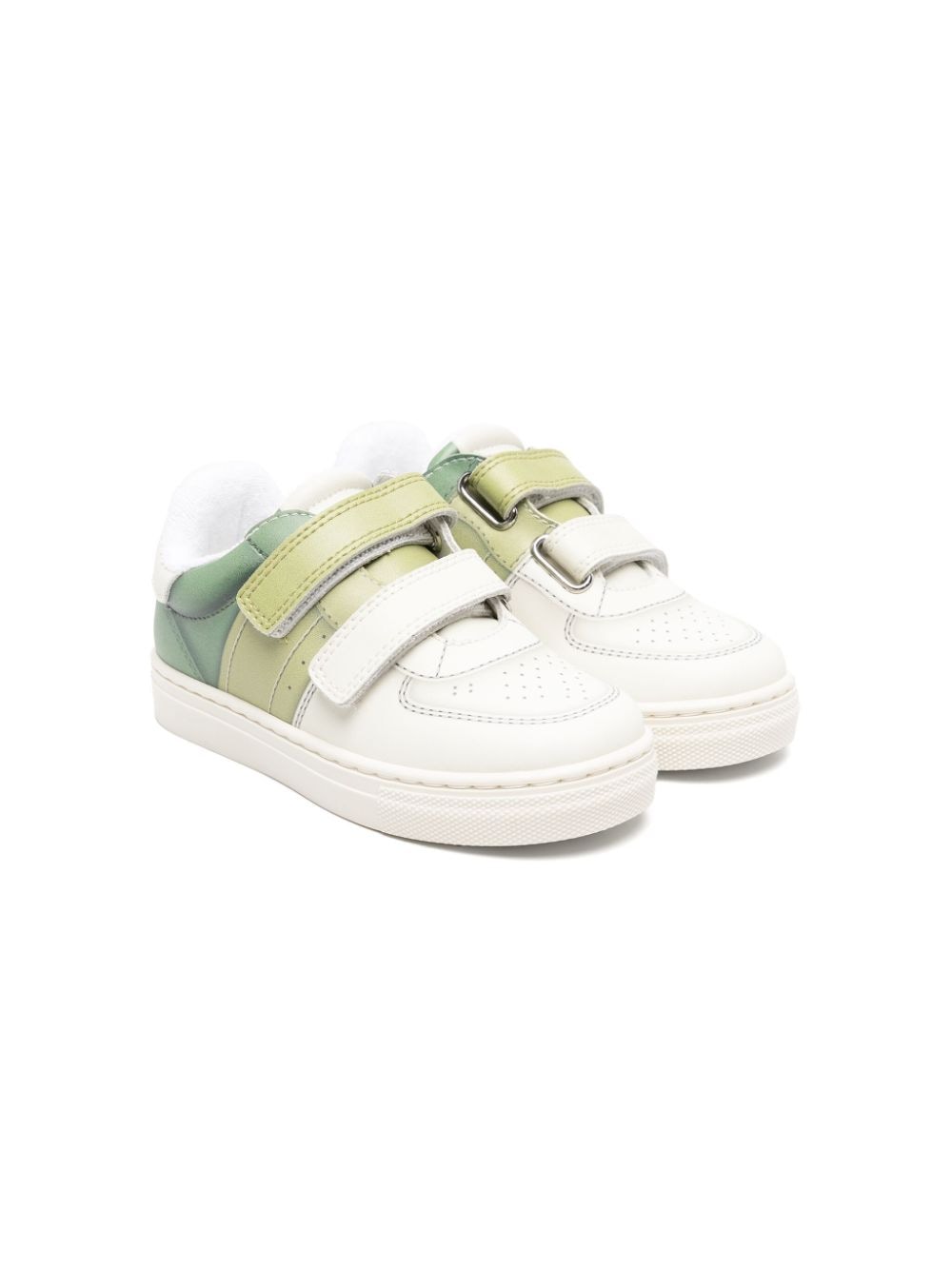 Emporio Armani Kids' Gradient Touch-strap Sneakers In White