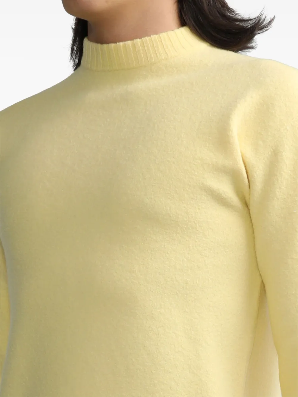 Shop Jil Sander Mock-neck Wool Jumper In Yellow