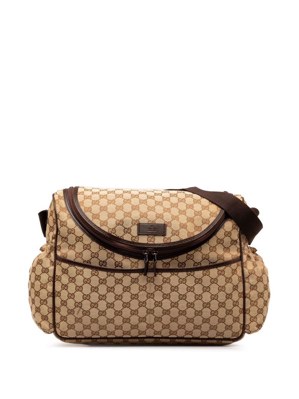 Pre-owned Gucci 2016-2023 Gg Canvas Diaper Travel Bag In 褐色