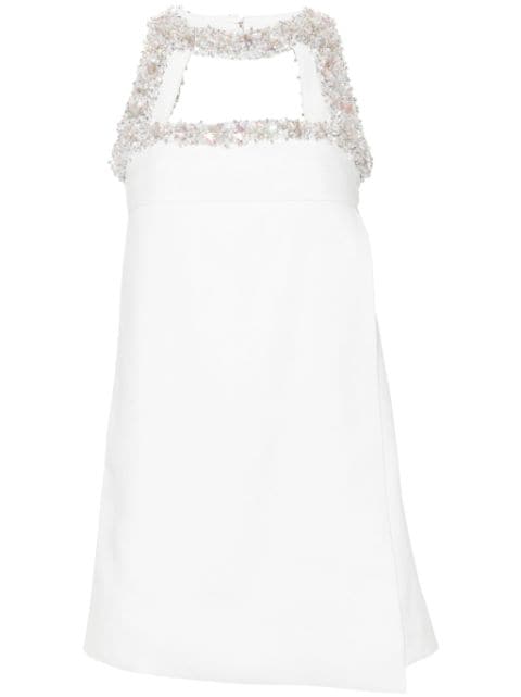 Amen crystal-embellished crepe mini dress