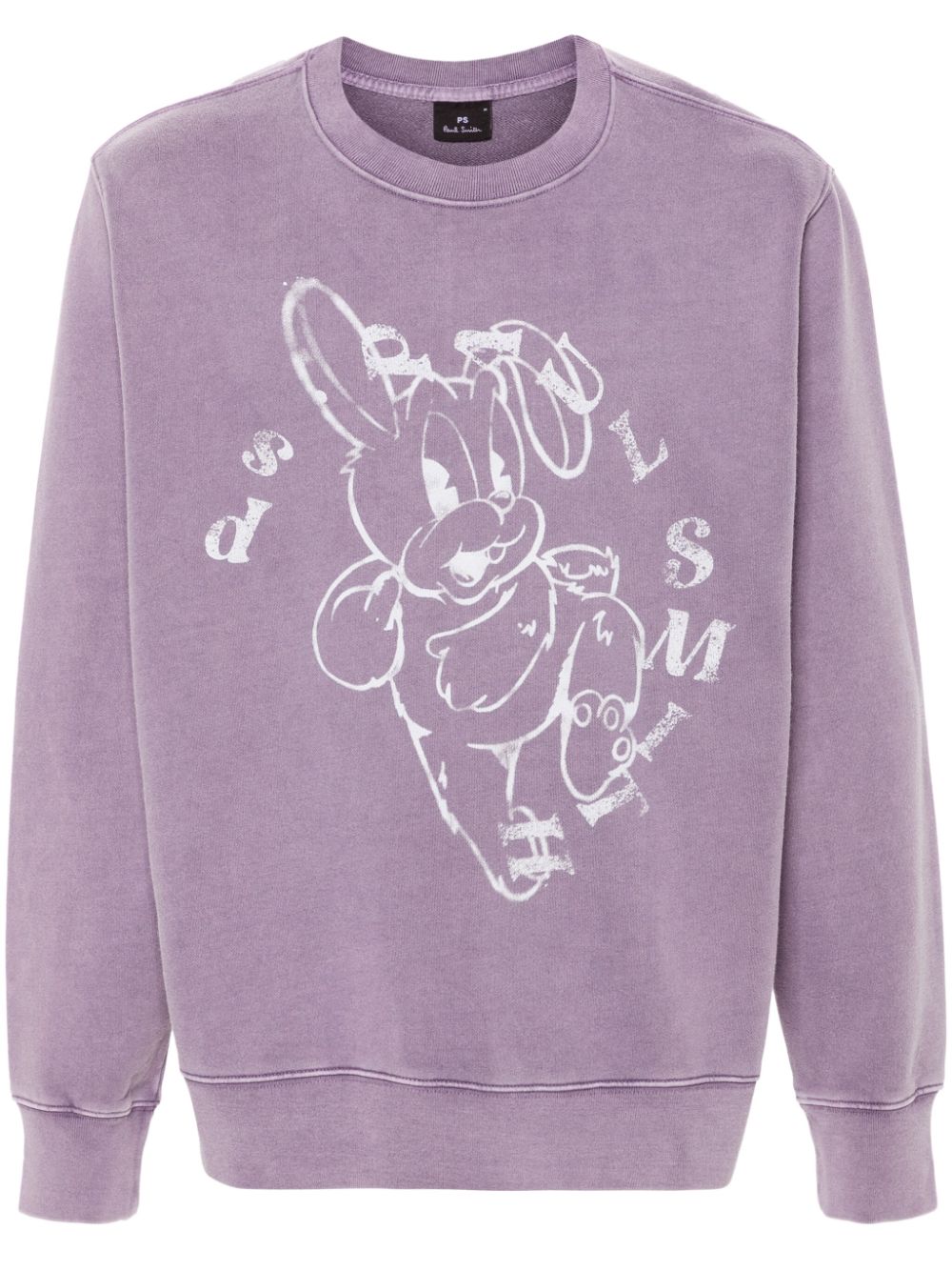 Ps By Paul Smith Sweatshirt With Bunny Print In Purple