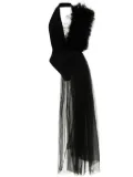 Alchemy x Lia Aram asymmetric tulle ruffle bodysuit - Black