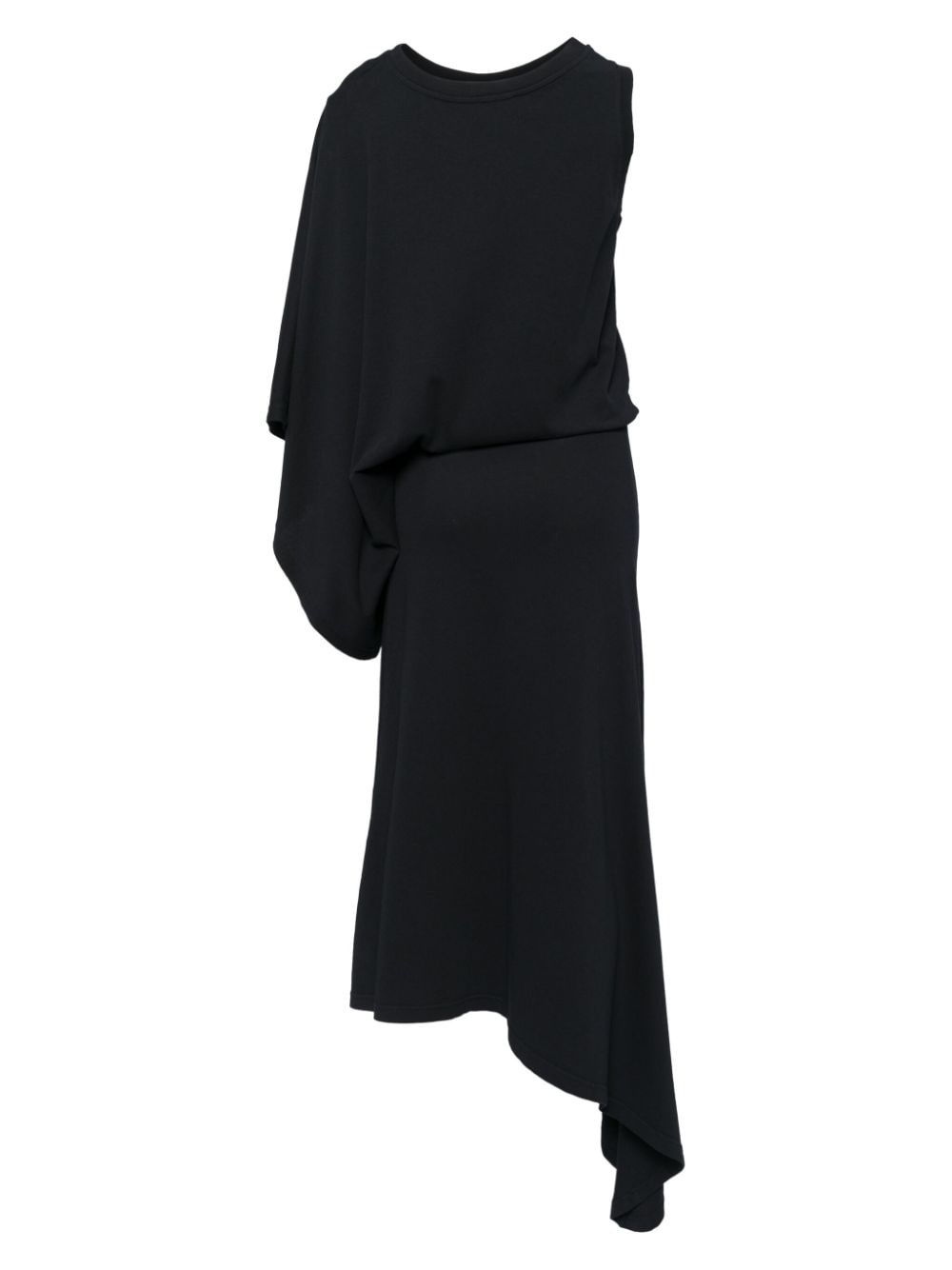 Shop A.w.a.k.e. Draped One-sleeve Dress In Black