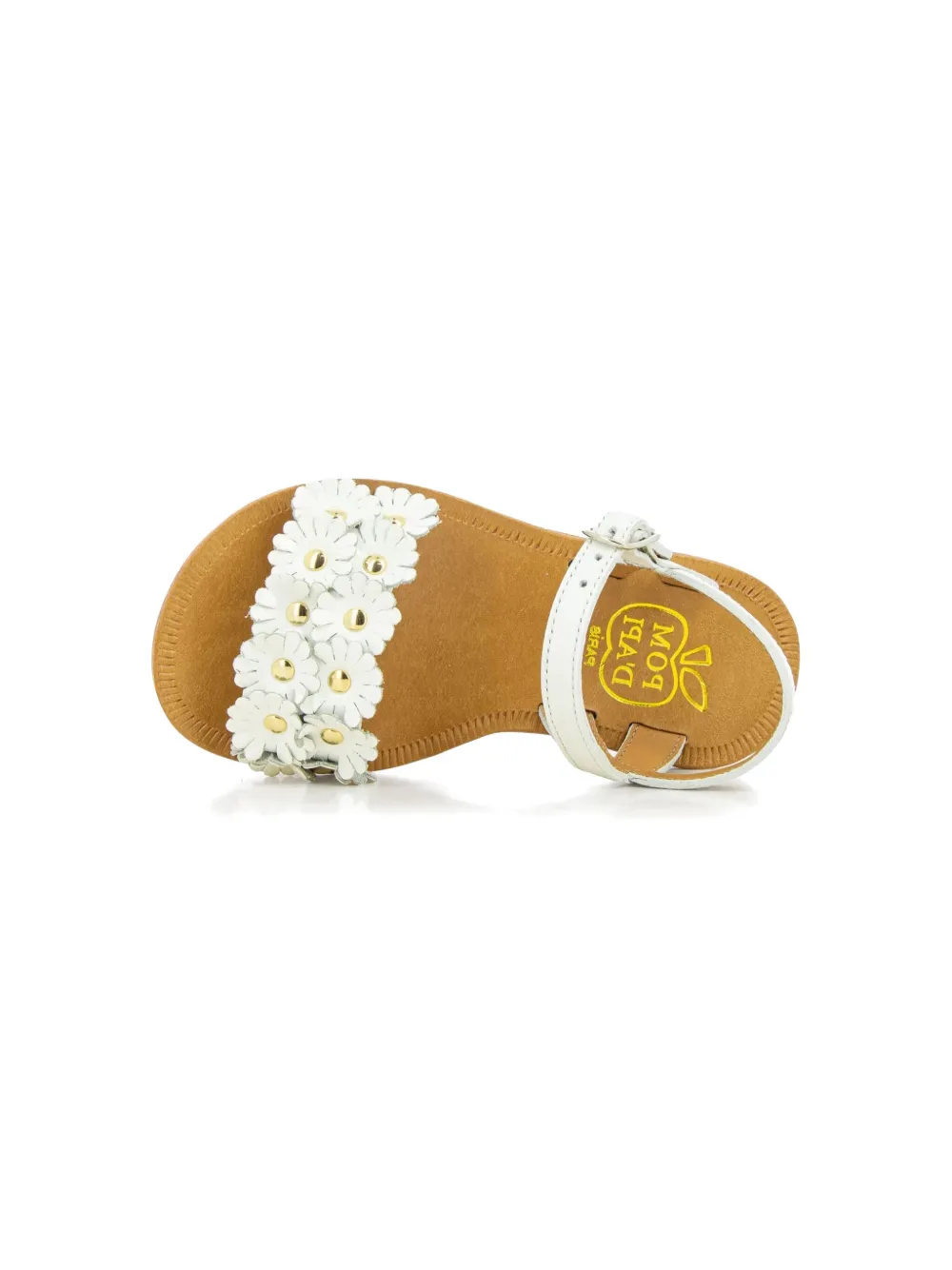  Pom D'api Flower Leather Sandals - White 