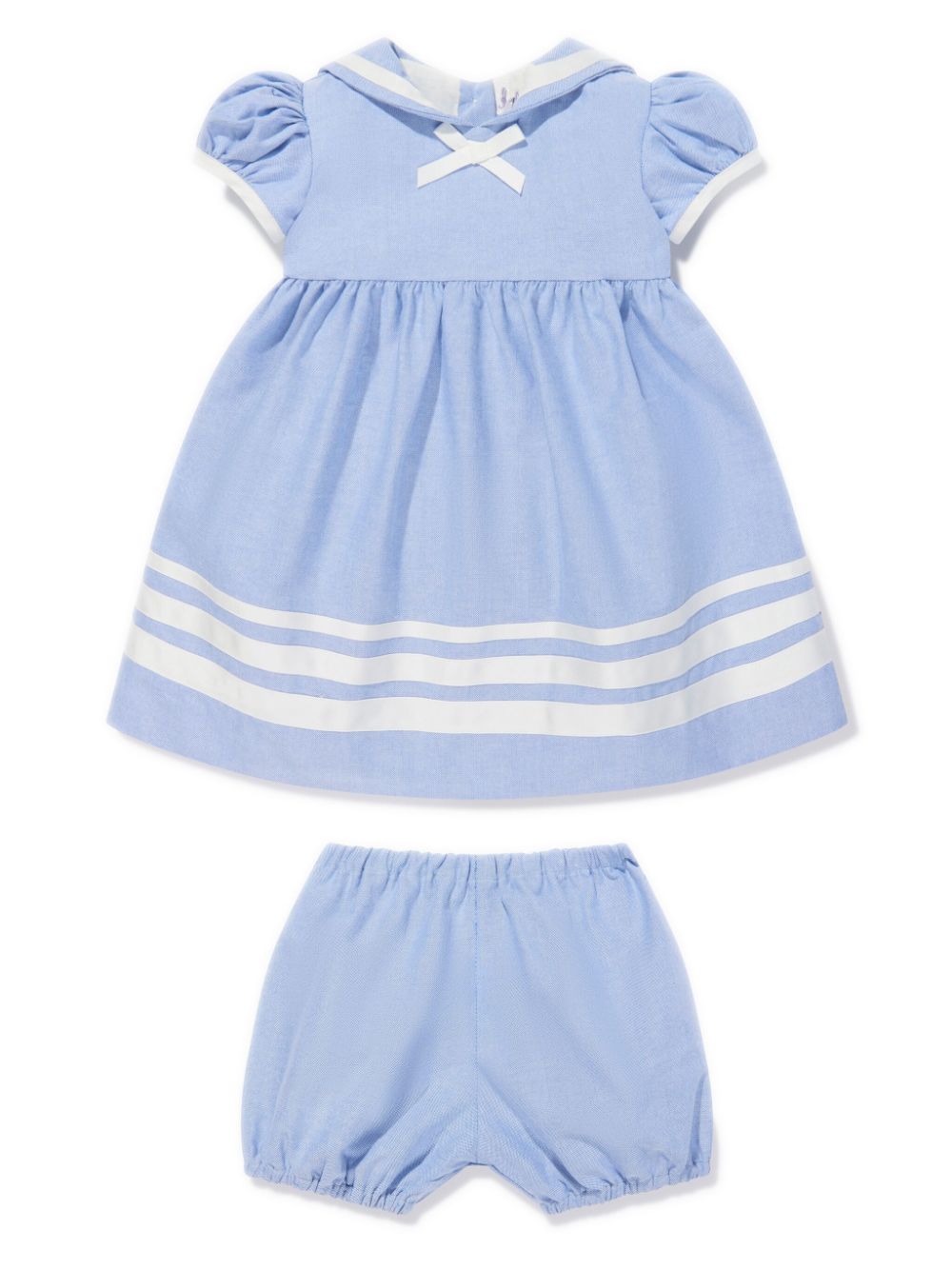 Rachel Riley Babies' Stripe-detailing Dress Set In Blue