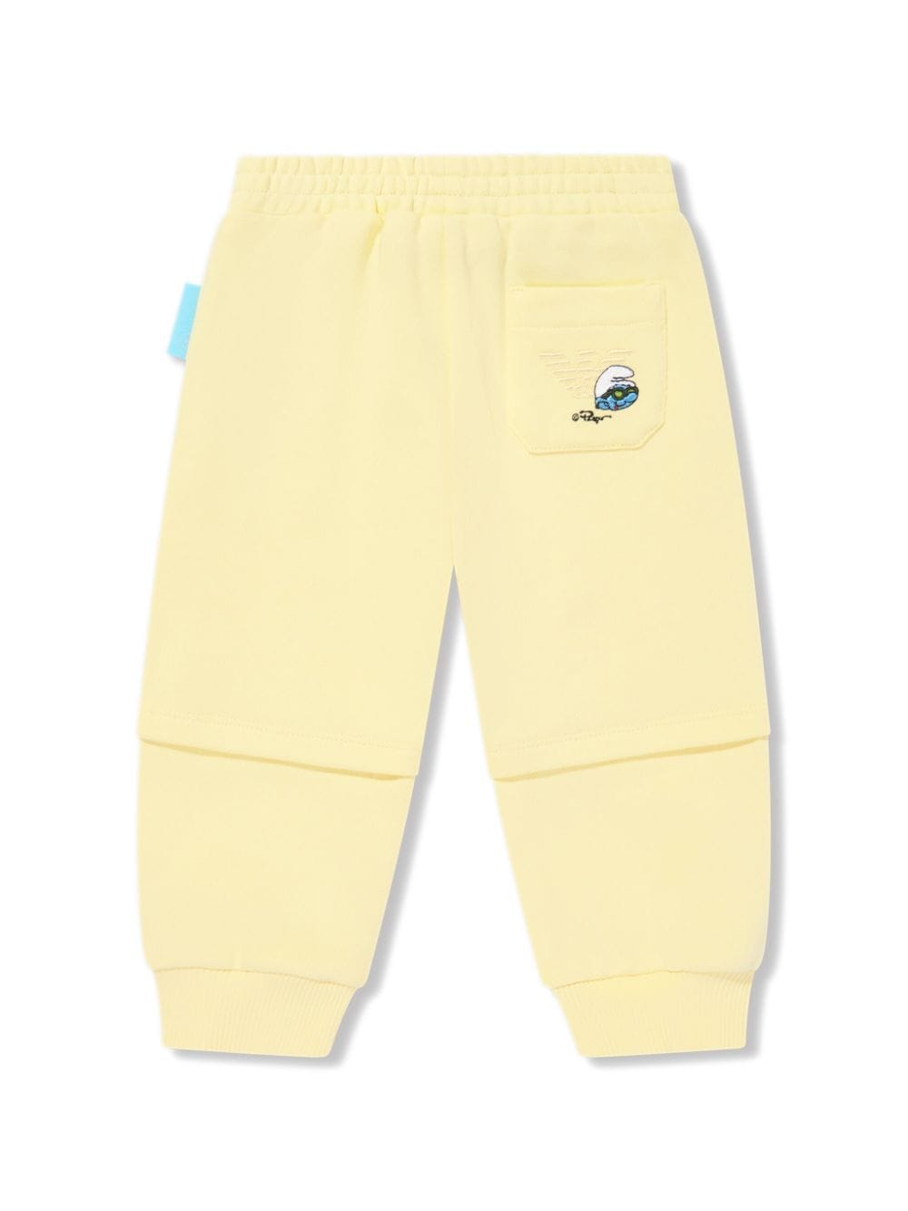 Shop Emporio Armani X The Smurfs Organic Cotton Track Pants In Yellow