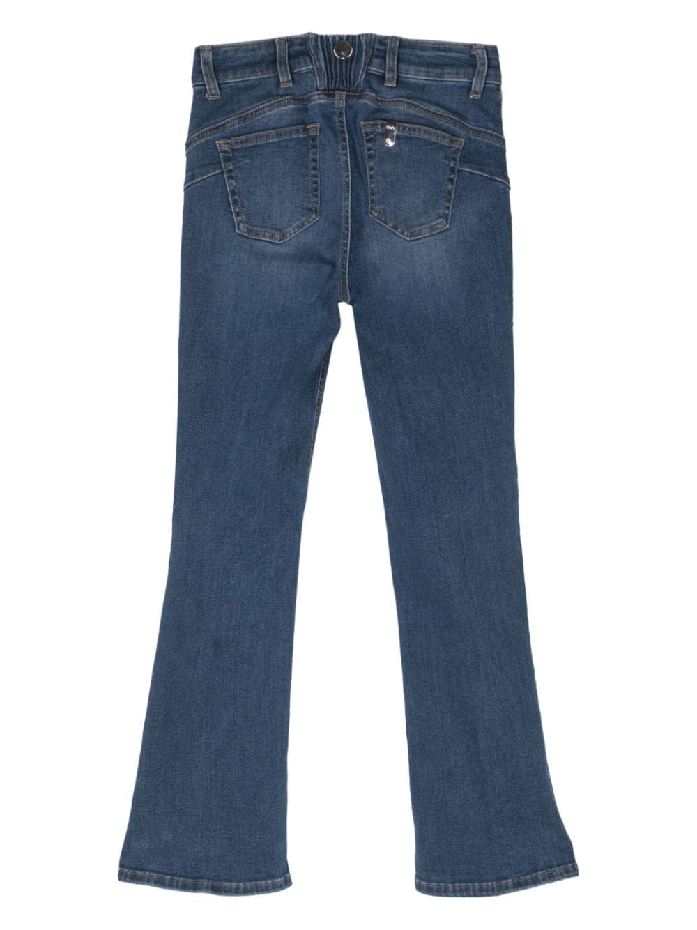 Shop Liu •jo Mid-rise Bootcut Cropped Jeans In Blue