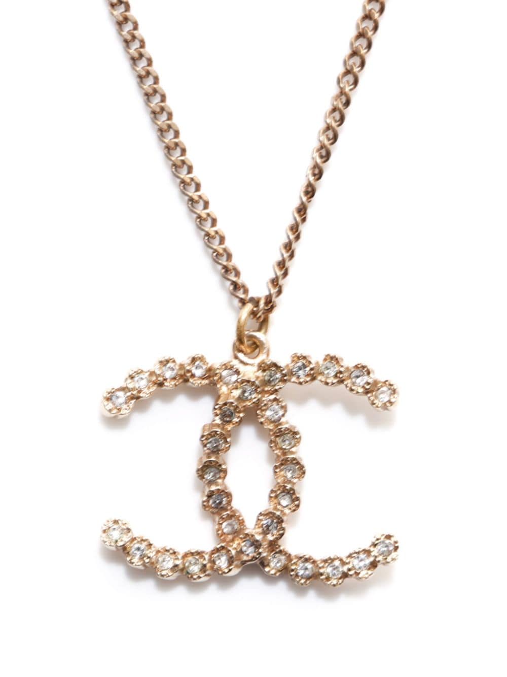 CHANEL Pre-Owned 2019 CC rhinestone-embellished necklace - Goud
