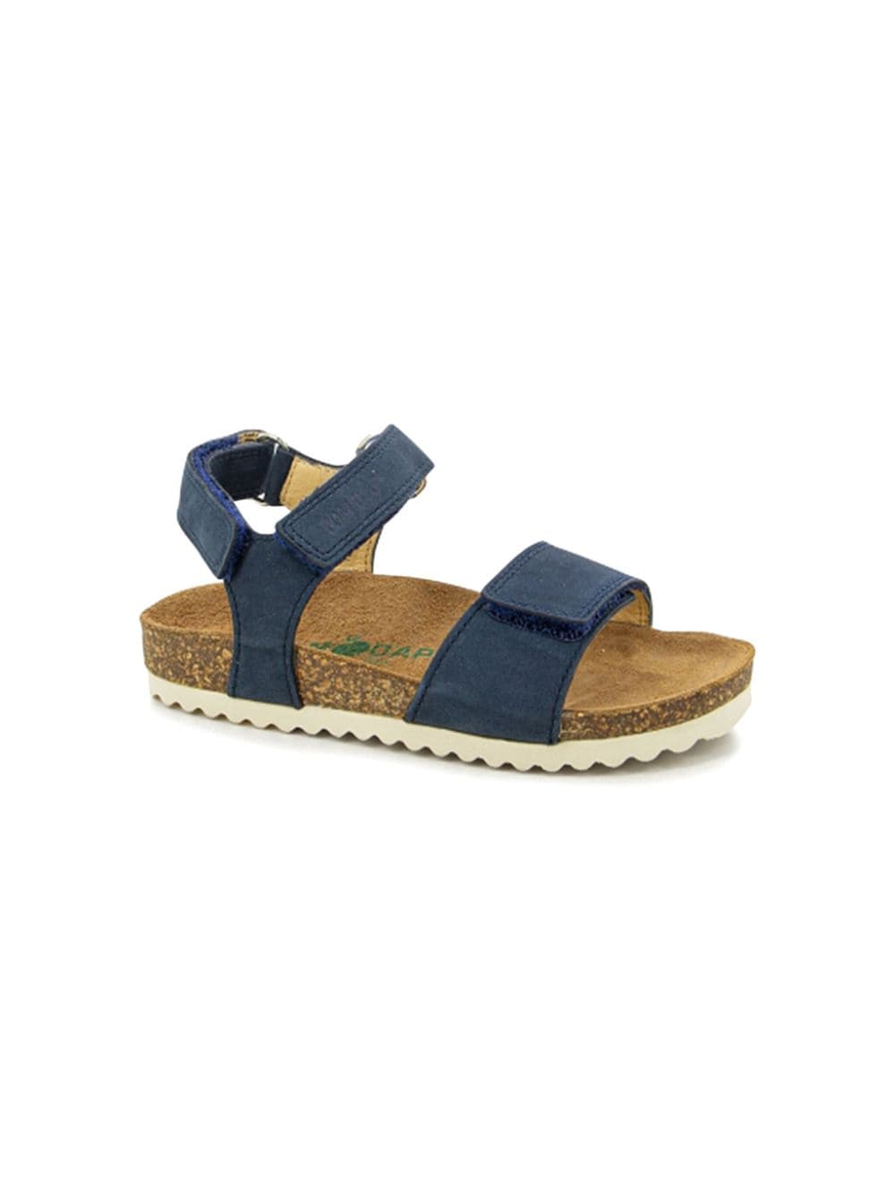 Pom D'api Kids' Touch-strap Leather Sandals In Blue