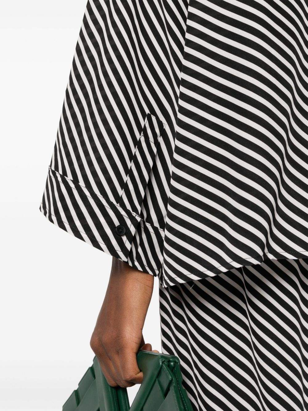 Shop Faithfull The Brand Amici Striped Silk Shirt In Black