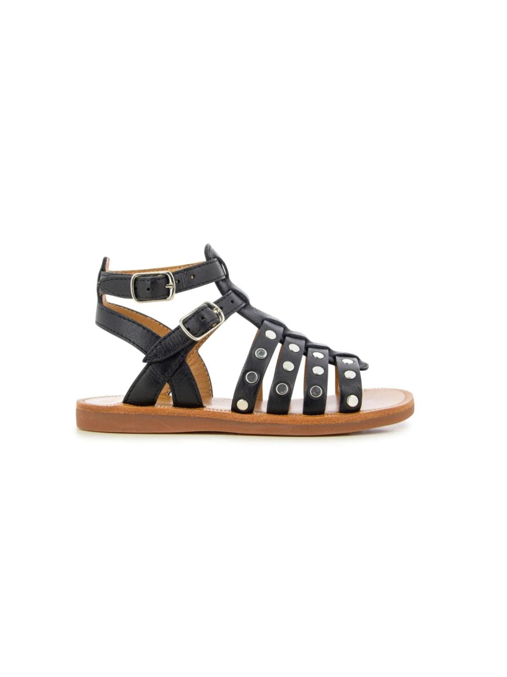 Shop Pom D'api Open-toe Leather Sandals In Black