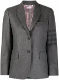 Thom Browne 4-Bar stripe cropped button-front blazer - Grey