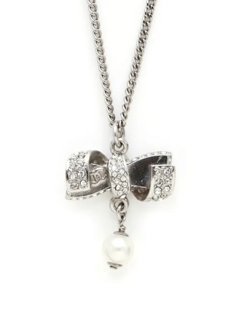 CHANEL Pre-Owned 2016 ribbon pendant necklace