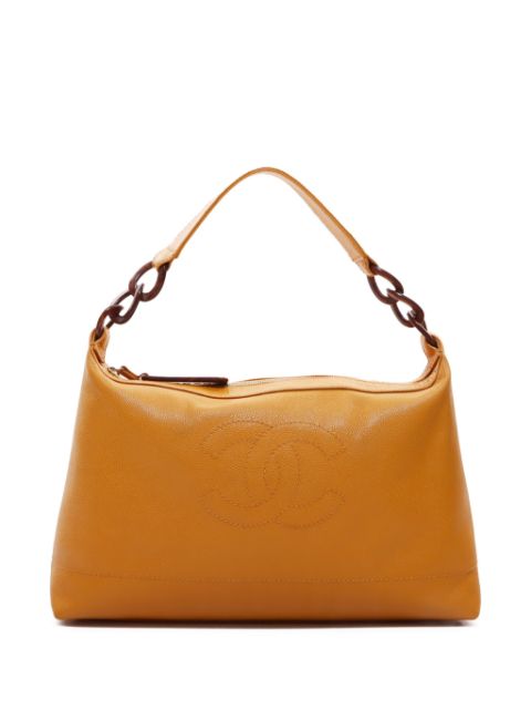 HOT SALE CHANEL 2001-2002 wood-chain shoulder bag Women