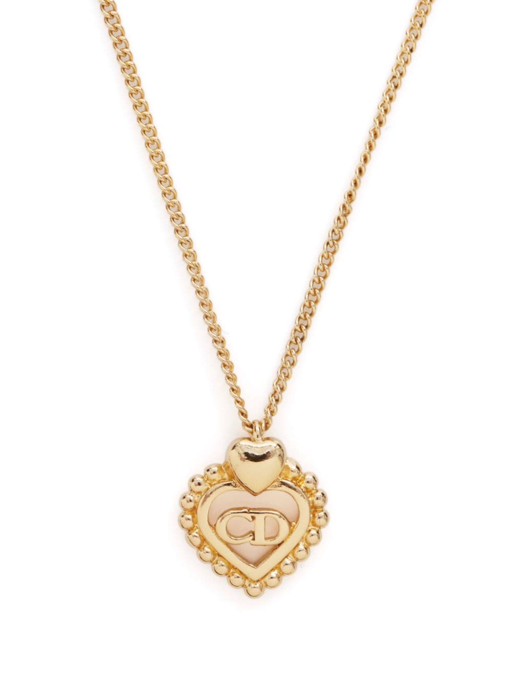 Christian Dior Pre-Owned CD heart pendant necklace - Goud