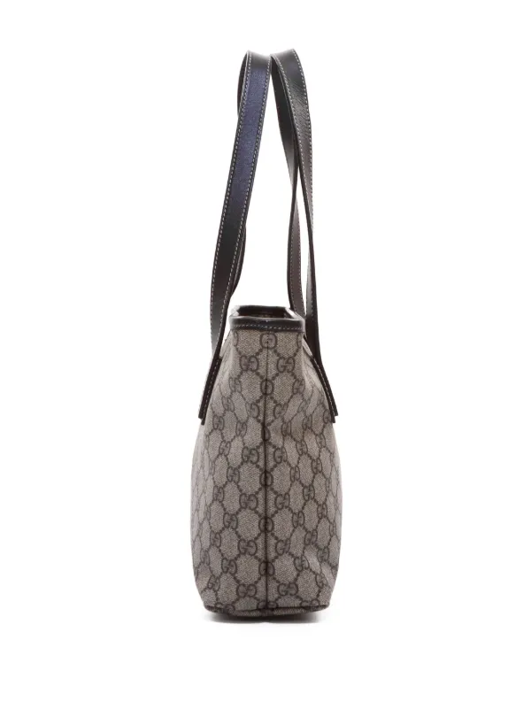 Gucci Pre Owned GG Supreme canvas tote bag women PVC Leather One Size Neutrals