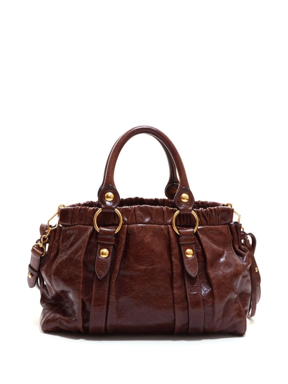 Miu Miu Pre-Owned Vitello Lux two-way handbag - Bruin