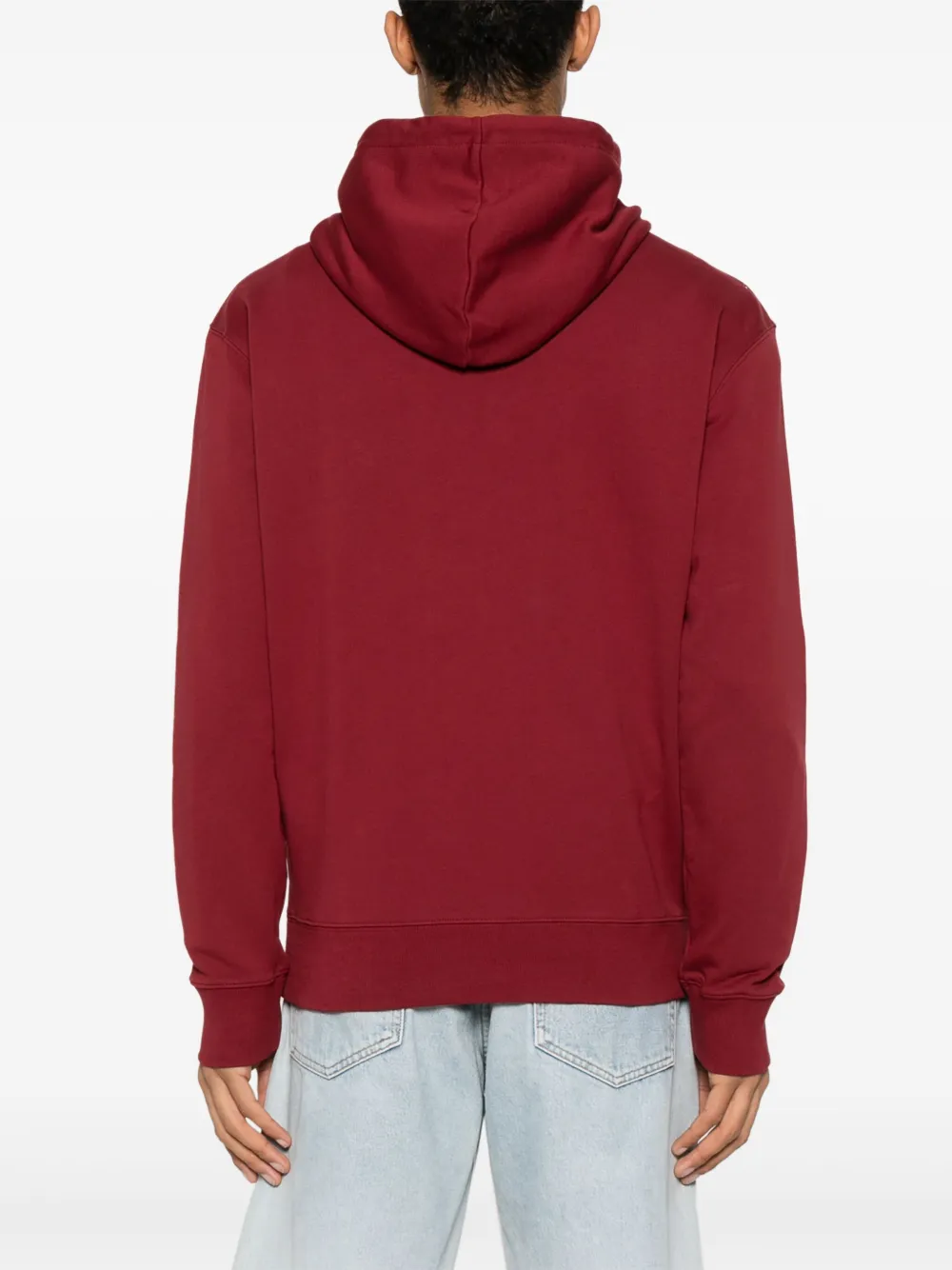 Shop Maison Kitsuné Sunset Postcard Cotton Hoodie In Red