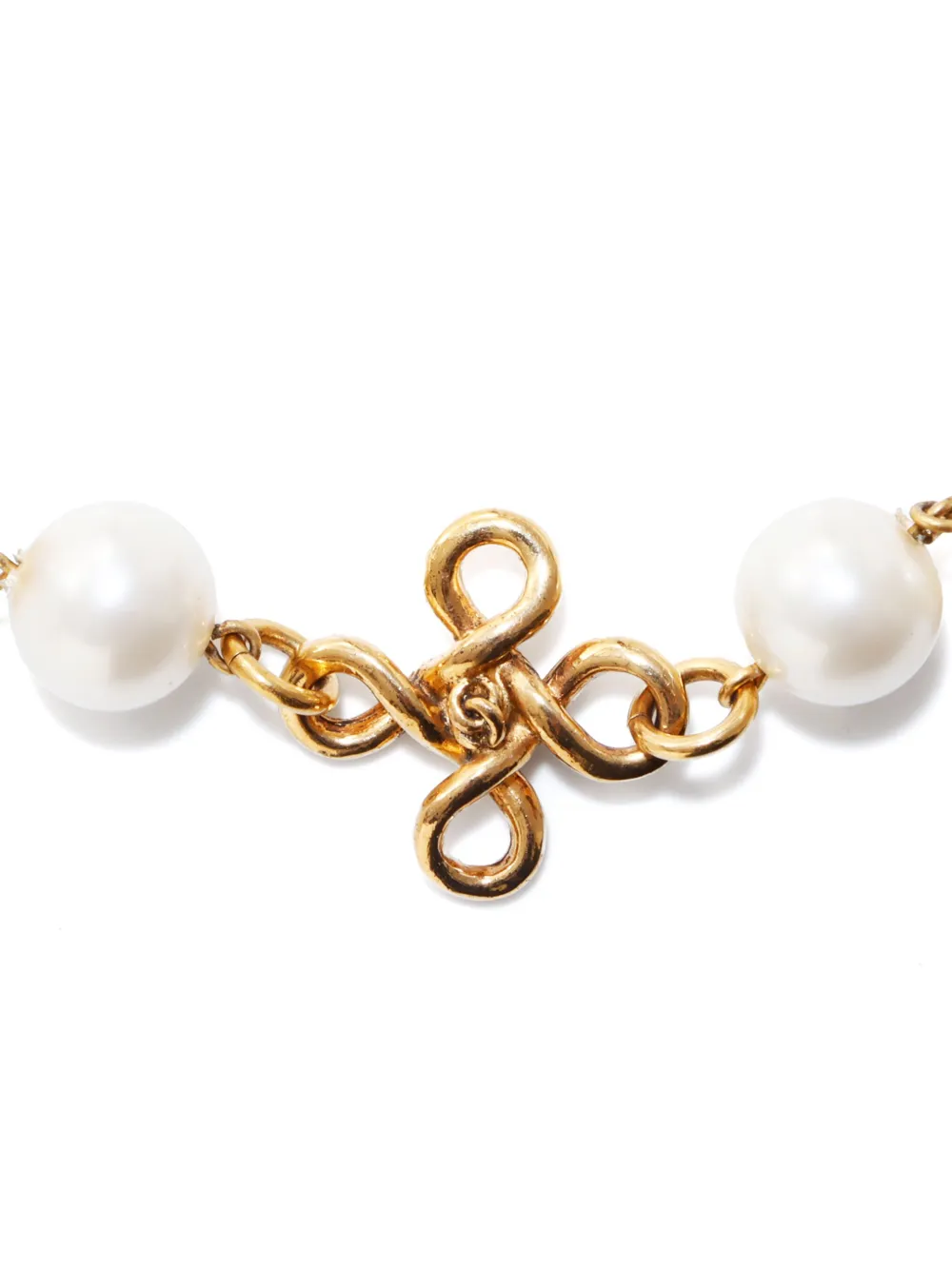 CHANEL Pre-Owned 1993 pearl chain bracelet - Goud
