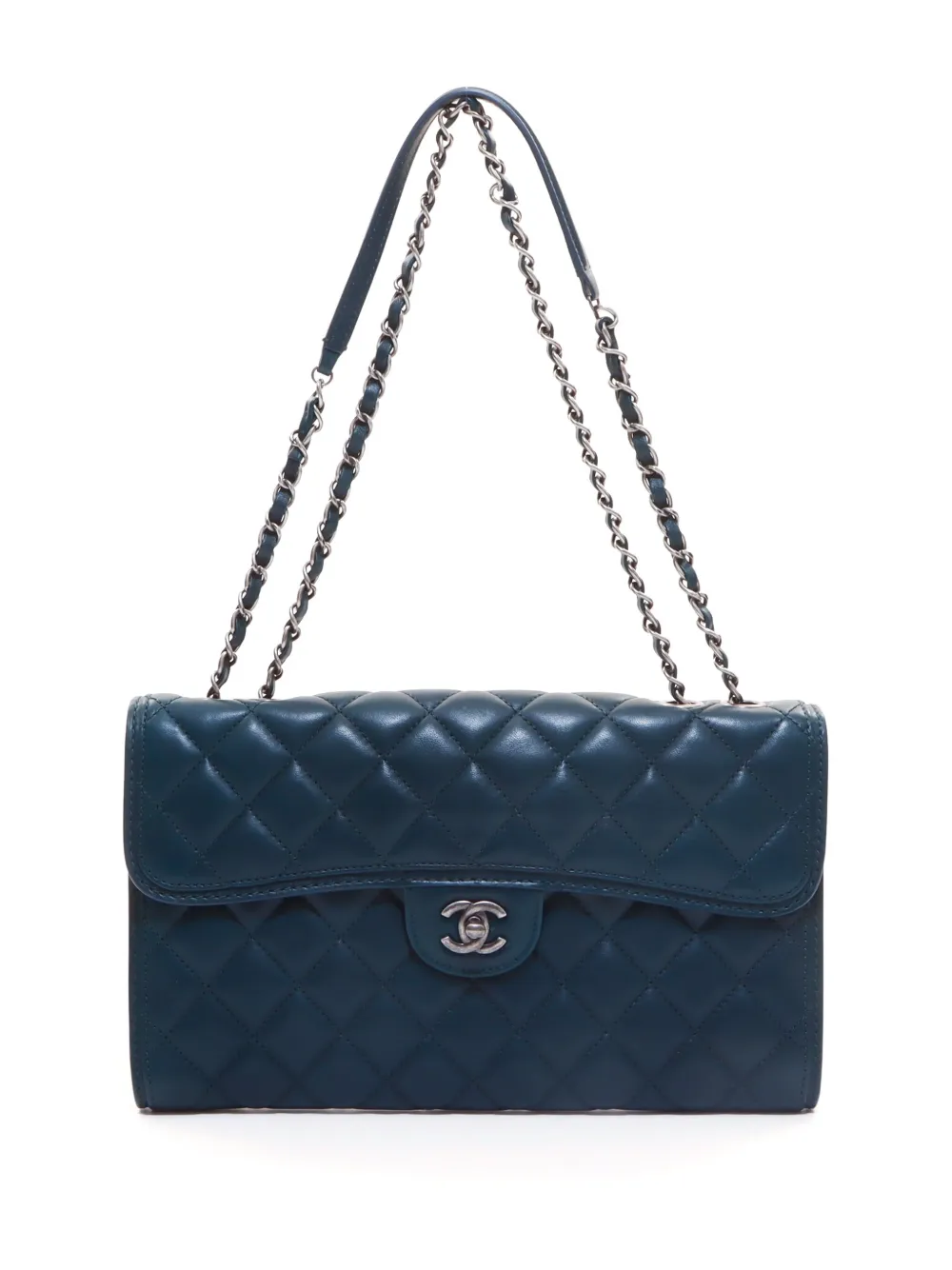 Pre-owned Chanel 2013-2014 Diamond-quilted Shoulder Bag In Blue