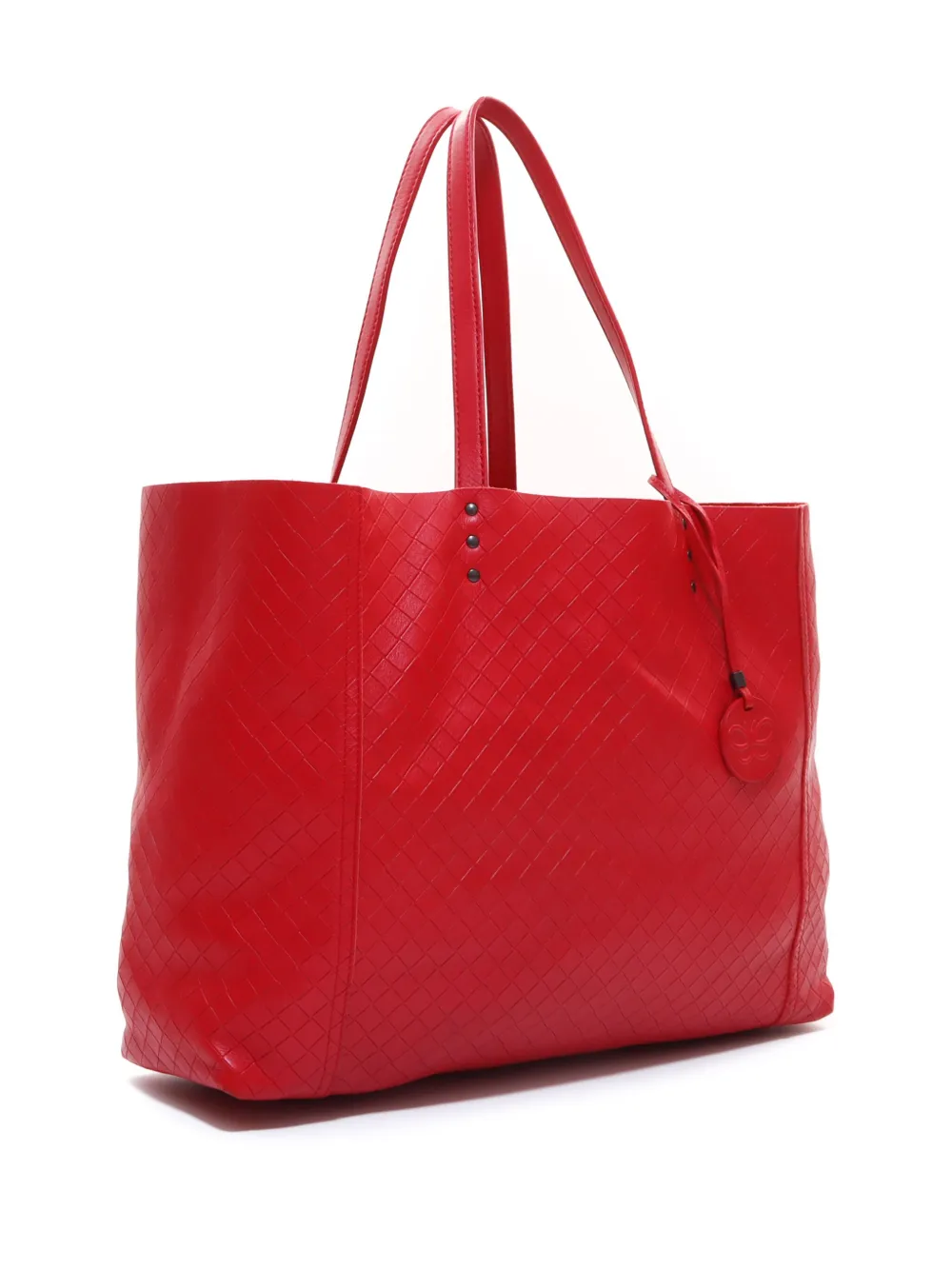 Pre-owned Bottega Veneta Intrecciomirage Tote Bag In Red