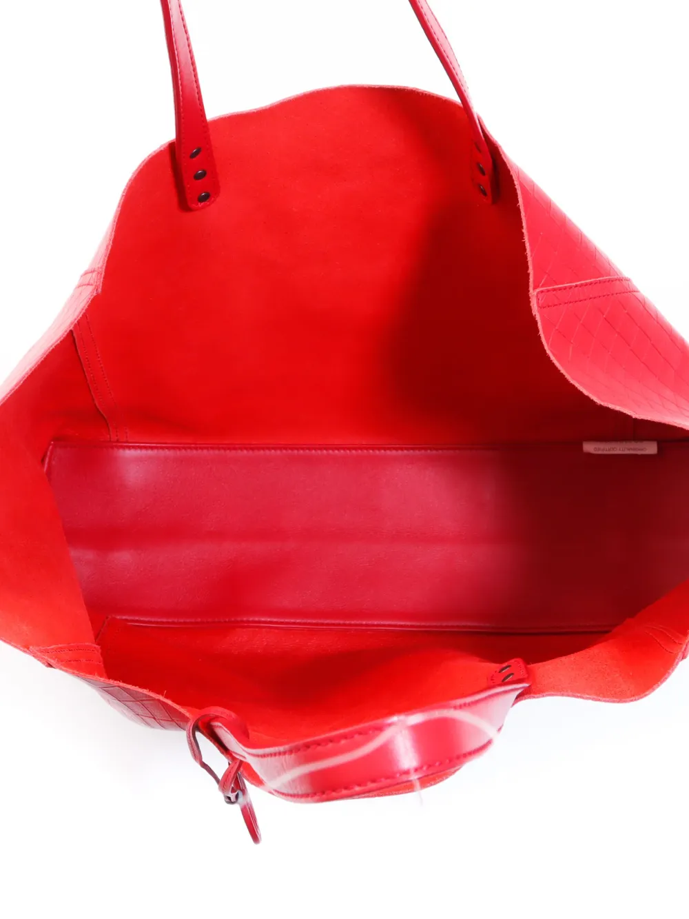 Pre-owned Bottega Veneta Intrecciomirage Tote Bag In Red