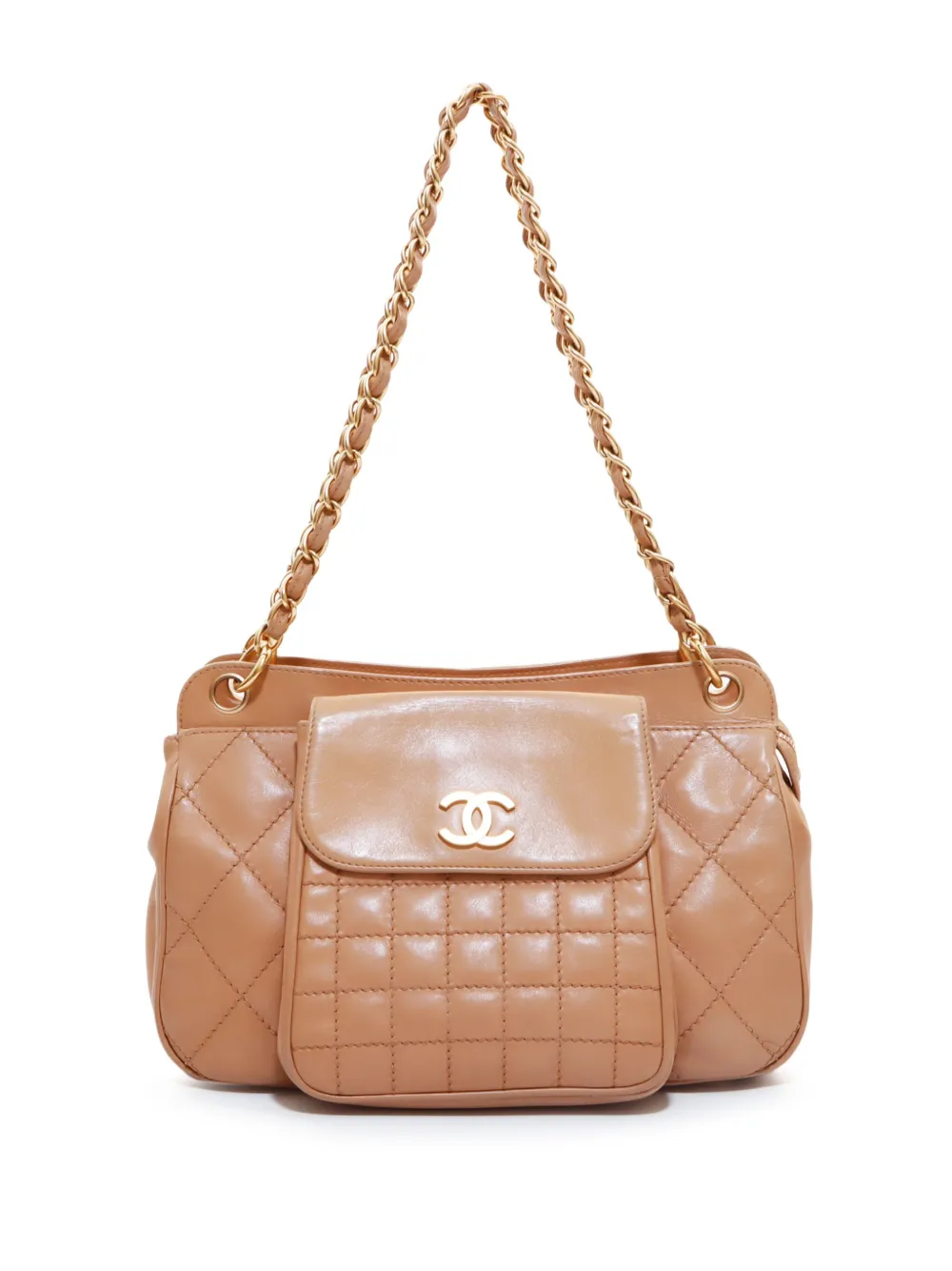 Pre-owned Chanel 2003-2004 Quilted Shoulder Bag In Neutrals