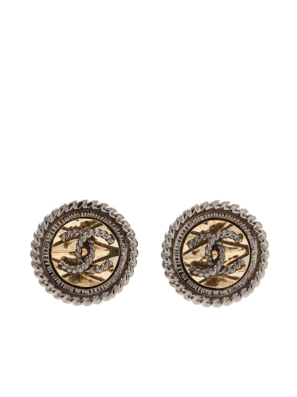 CHANEL Pre Owned 2017 CC Button Earrings Farfetch