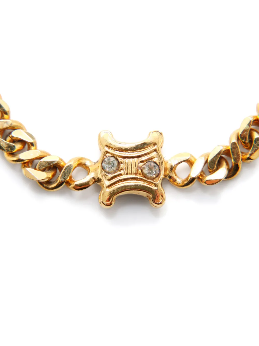 Céline Pre-Owned Triomphe schakelarmband met stras - Goud