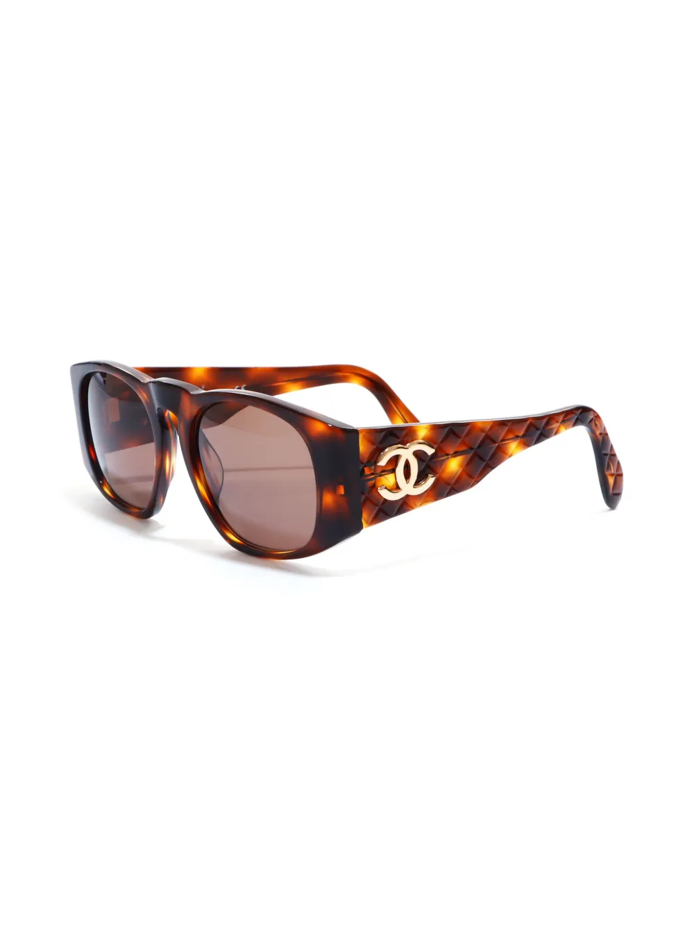 CHANEL Pre-Owned 2000s CC round-frame sunglasses - Bruin
