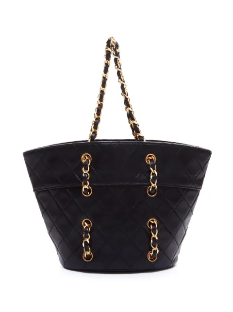 HOT SALE CHANEL 2010-2011 chain-detail diamond-quilted tote bag Women