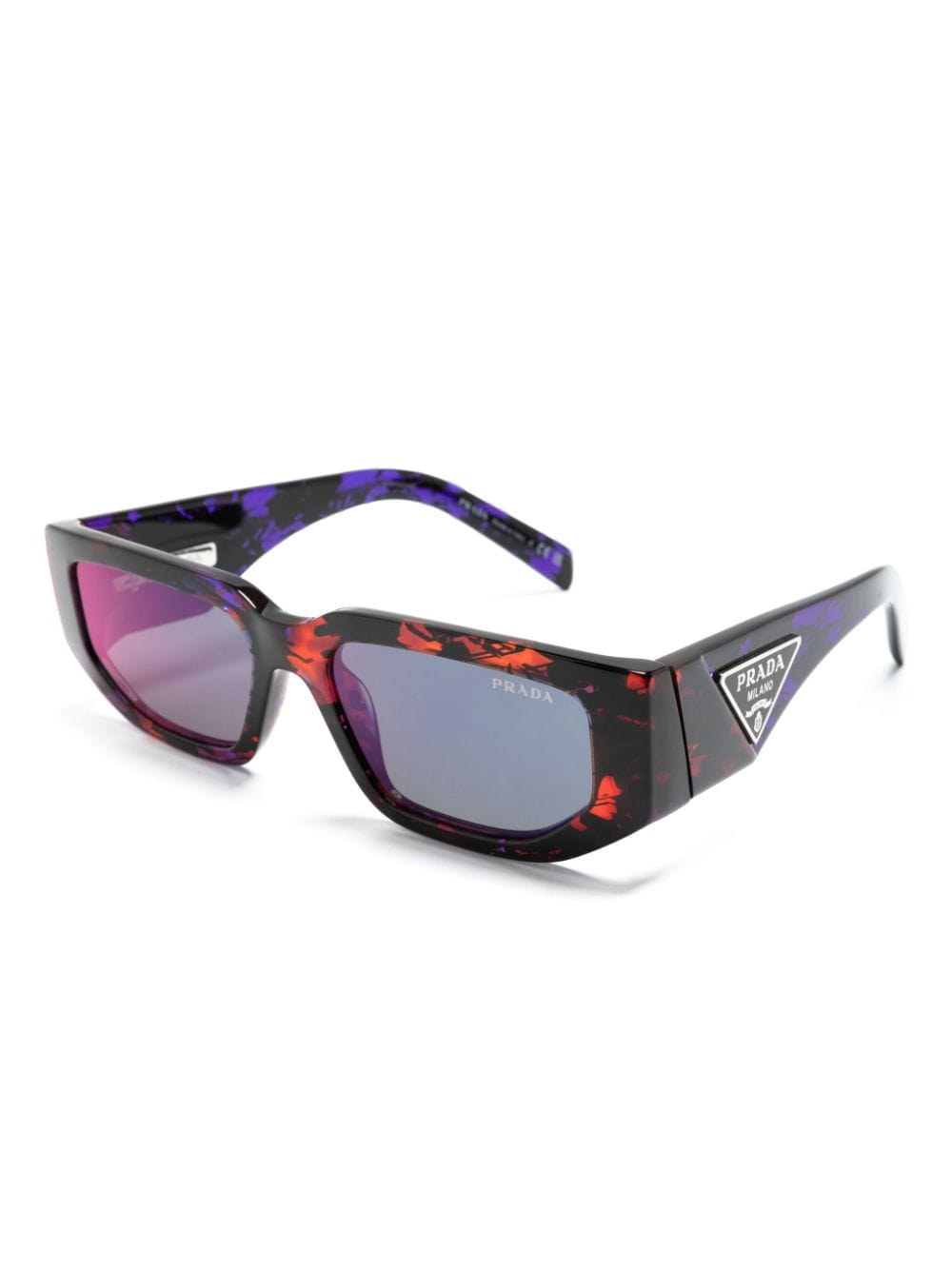 Shop Prada Spr09z Rectangular-frame Sunglasses In Brown
