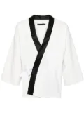 Alchemy contrasting-trim wrap jacket - White