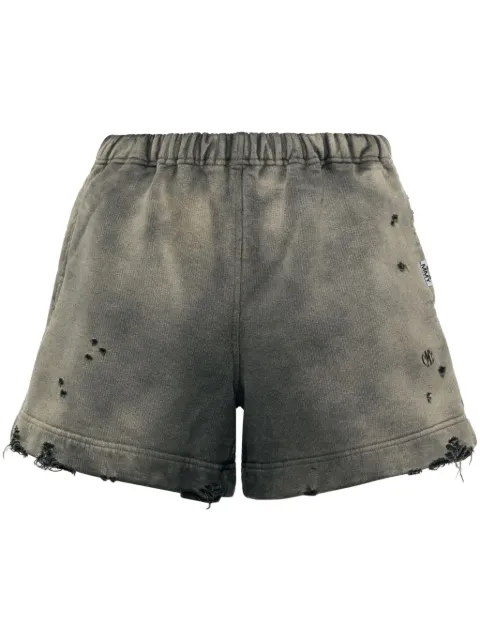 Maison MIHARA YASUHIRO bermudas con efecto envejecido