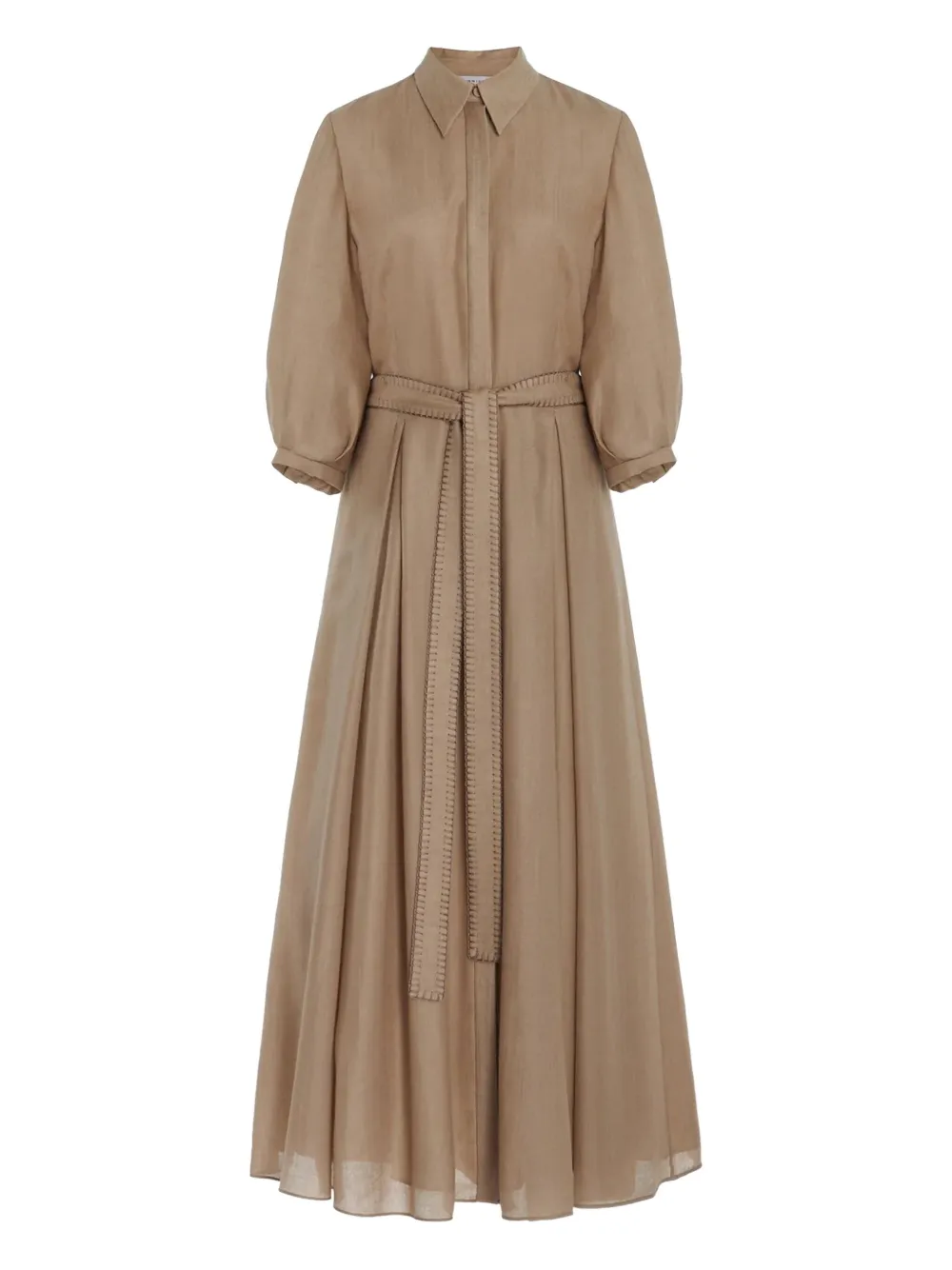 Gabriela Hearst Andy belted midi shirt dress Beige