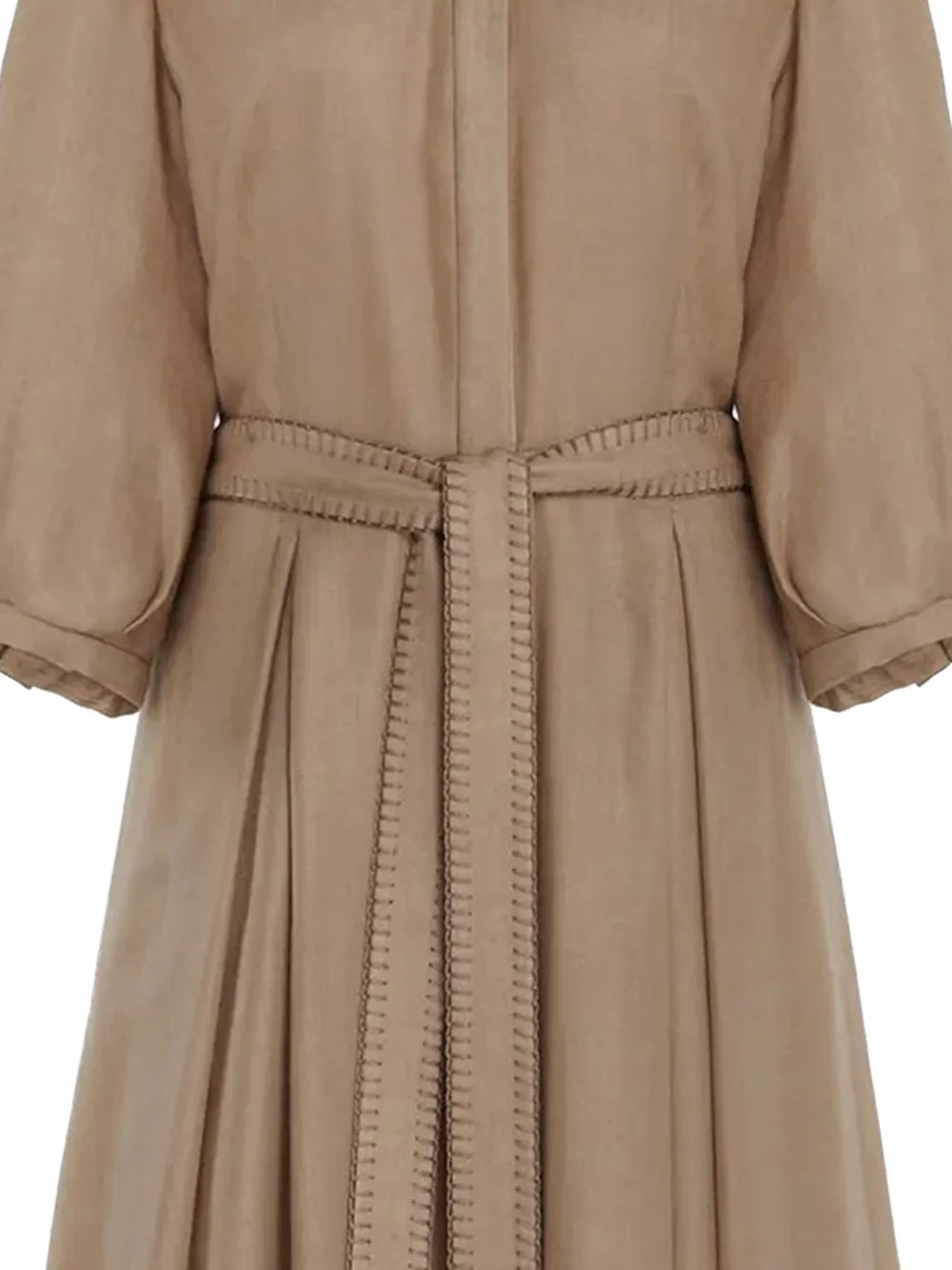 Gabriela Hearst Andy belted midi shirt dress Beige