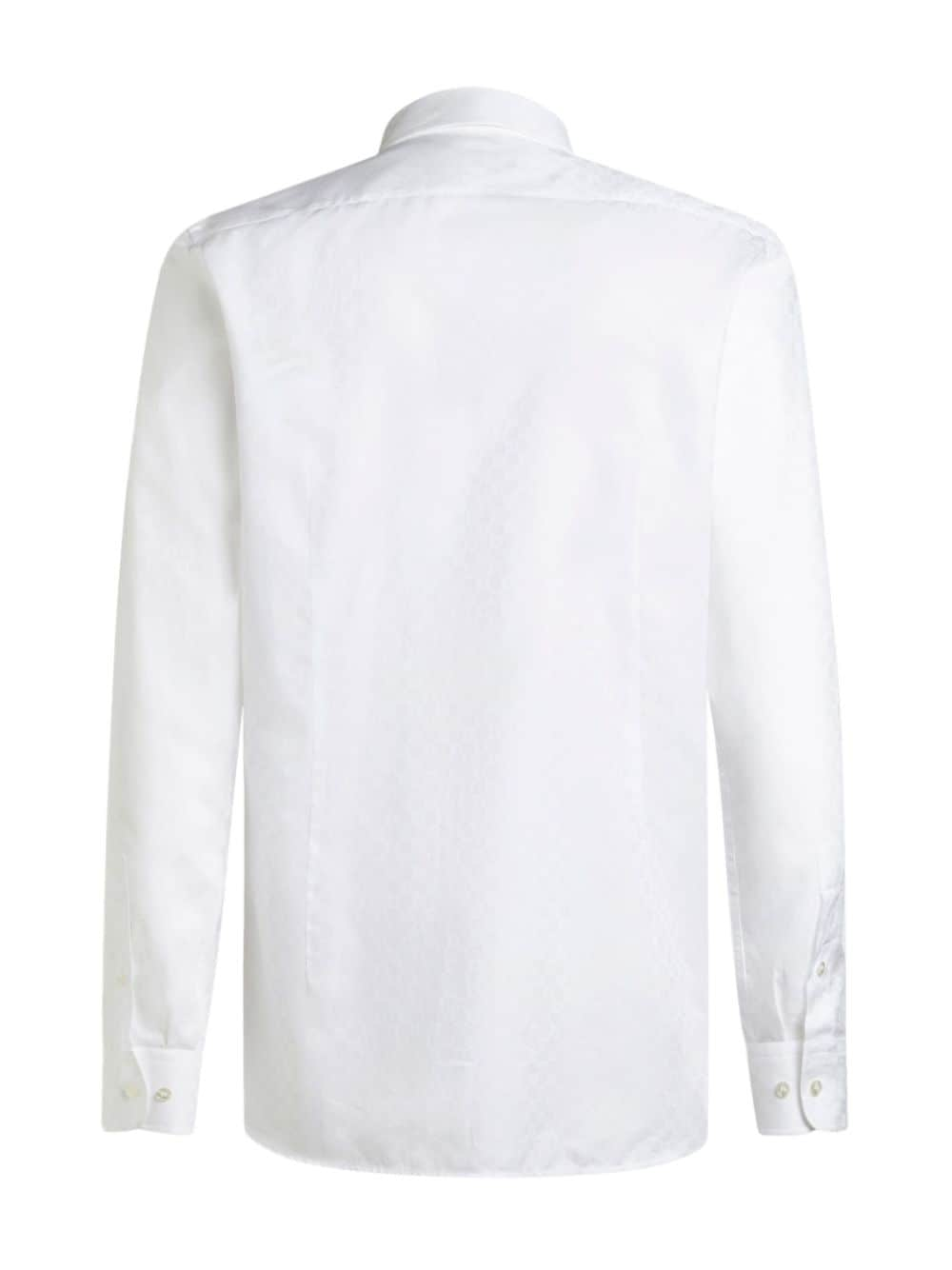 Shop Etro Jacquard Cotton Shirt In White