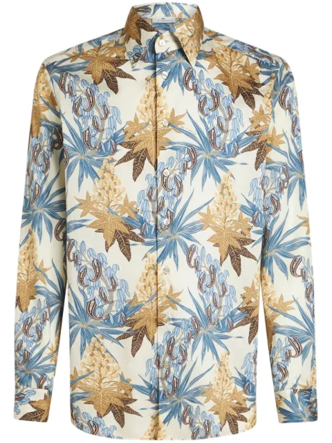 ETRO Foliage-print cotton shirt