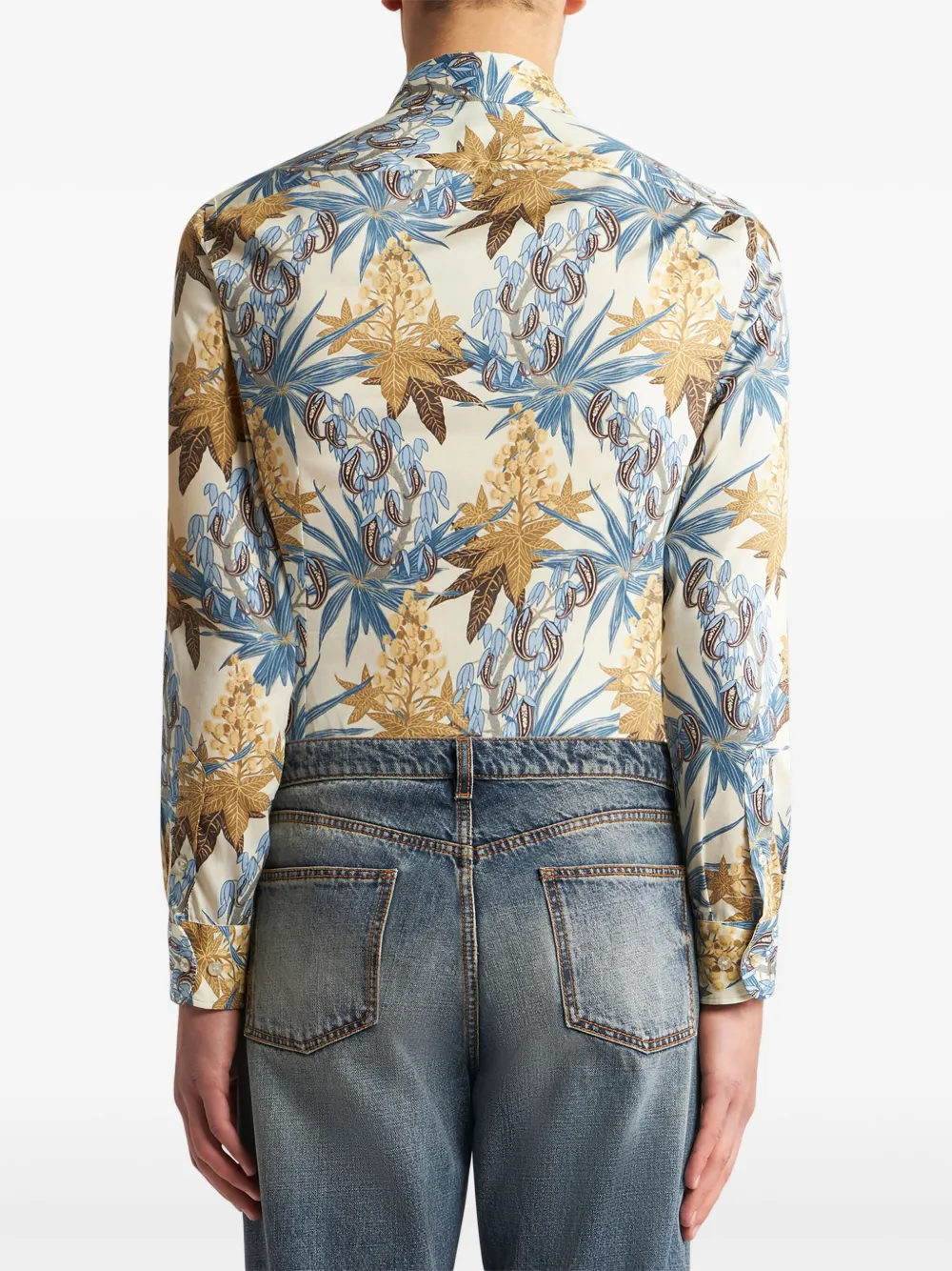 ETRO Katoenen overhemd met print Beige