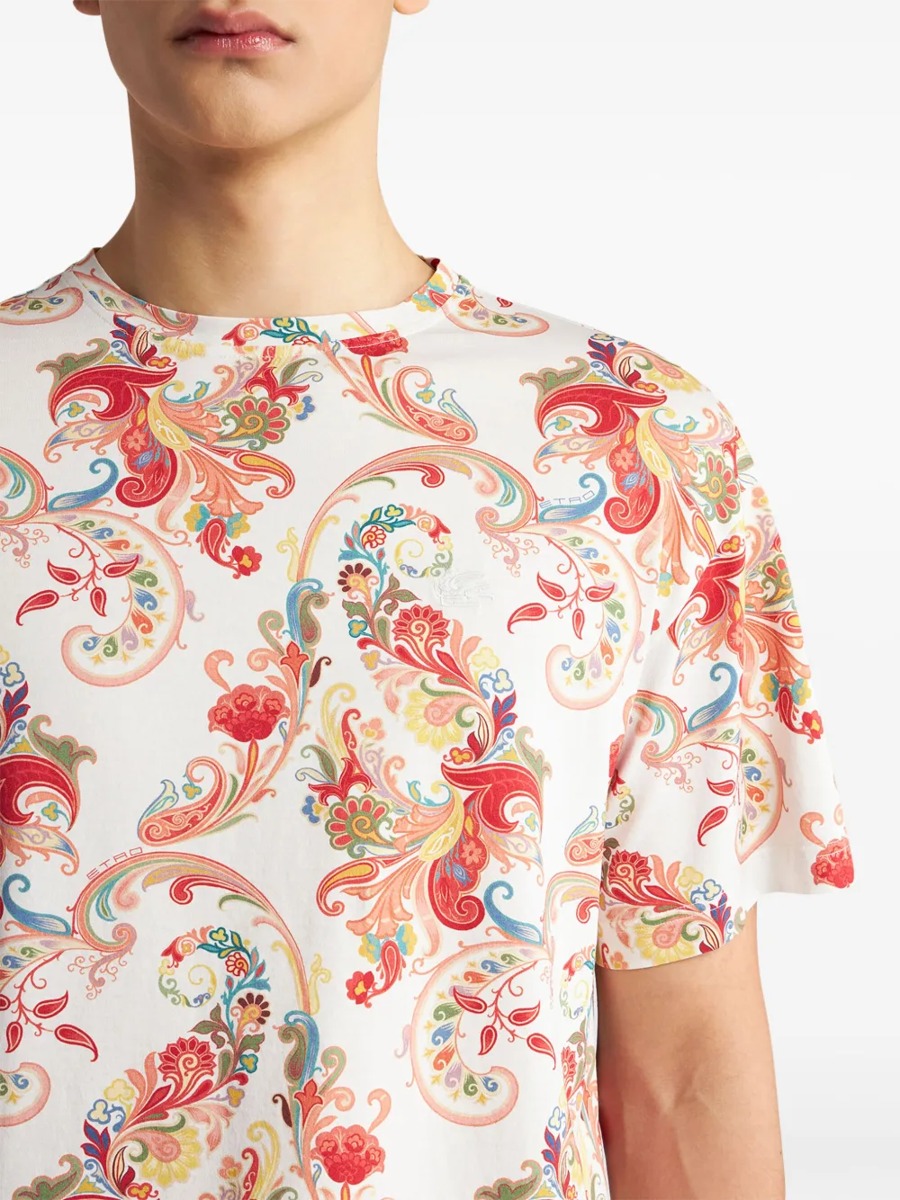 ETRO T-shirt met paisley-print Wit