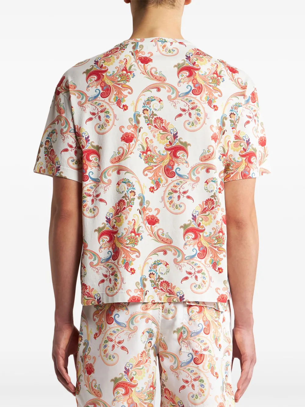 ETRO T-shirt met paisley-print Wit