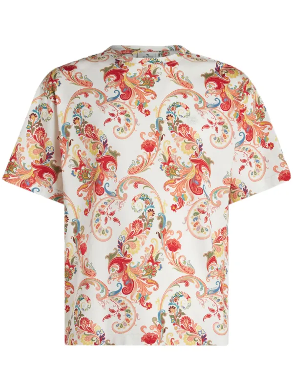 エトロ ホワイト ペイズリー Tシャツ トップス