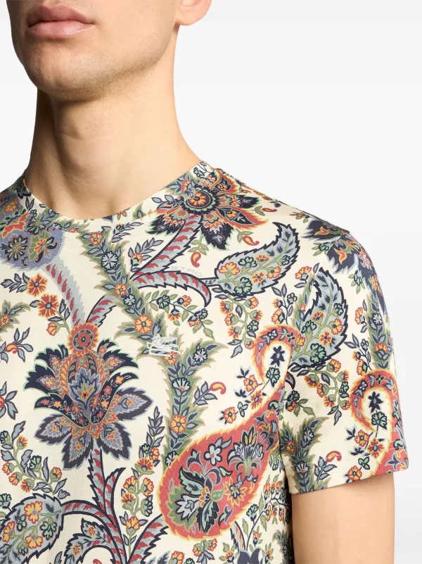 Tシャツ・カットソー ETRO Floral Paisley Cotton shirt (MRIB000199SA5L8 X0883) ETRO Floral Paisley T-shirt | Neutrals | FARFETCH