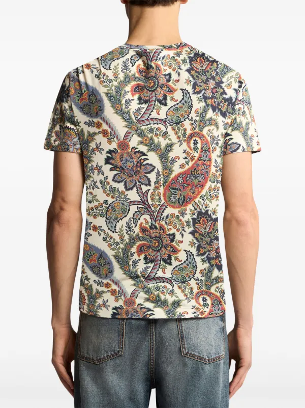 Tシャツ・カットソー ETRO Floral Paisley Cotton shirt (MRIB000199SA5L1 X0880) ETRO Floral Paisley T-shirt | Neutrals | FARFETCH