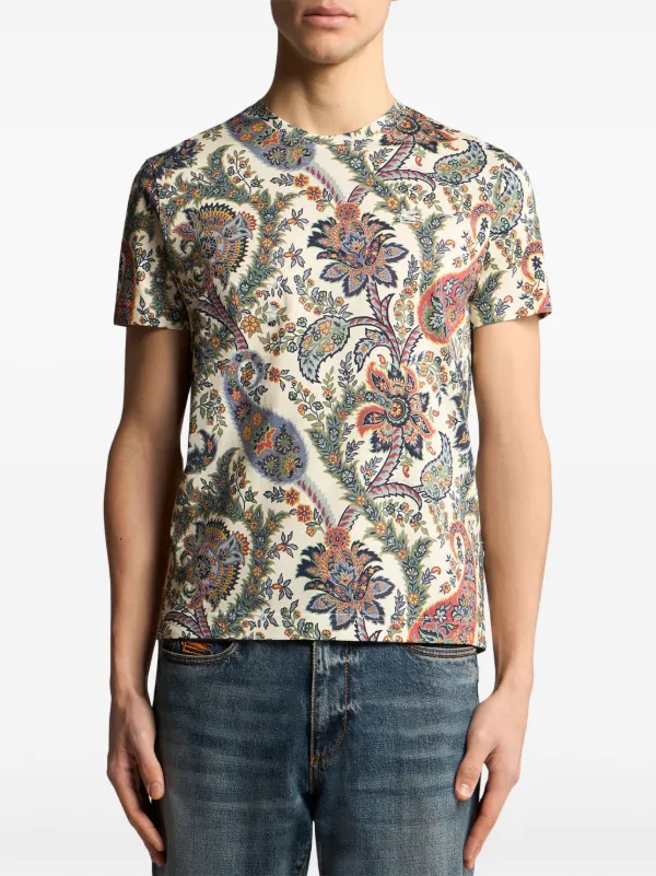 Tシャツ・カットソー Etro Floral Print T-Shirt ETRO Floral Paisley T-shirt | Neutrals | FARFETCH