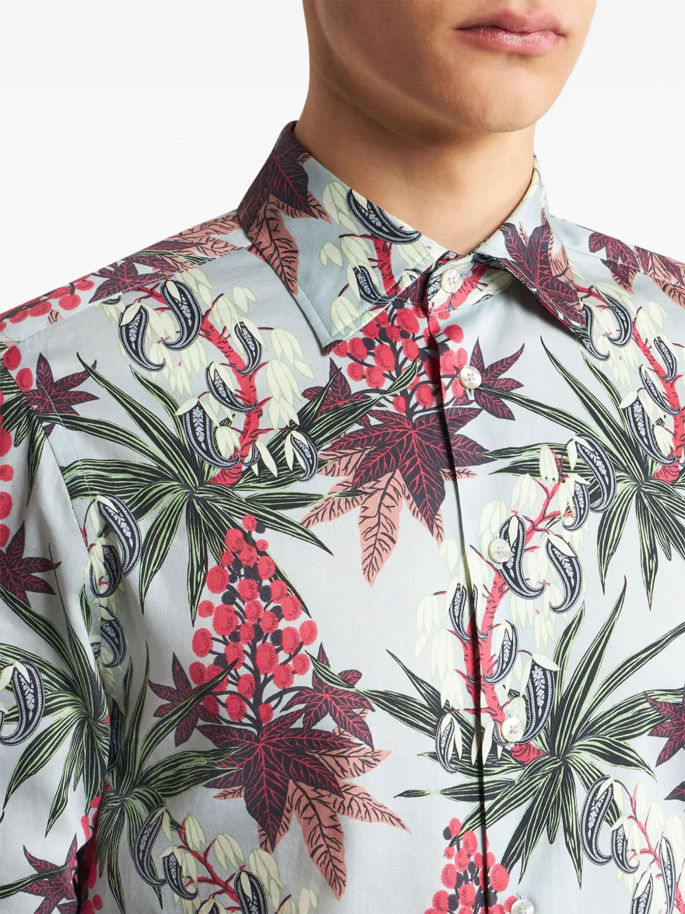 ETRO Katoenen overhemd met print Blauw