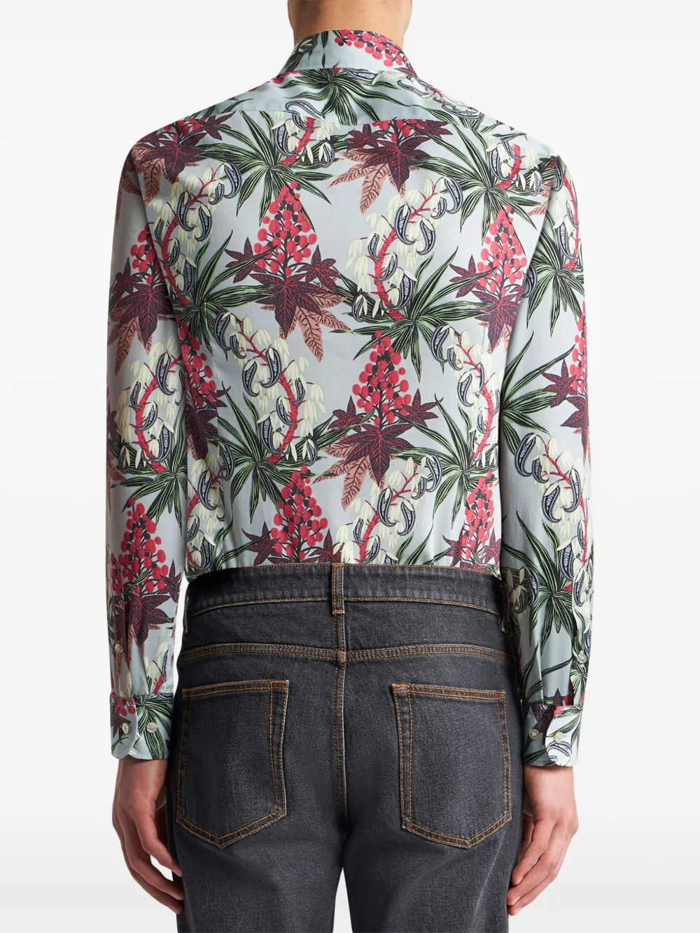 ETRO Katoenen overhemd met print Blauw